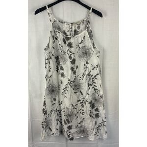 Lungo L'arno 100% Linen Dress Sz Small Peasant Boho Floral Beachy Flowy